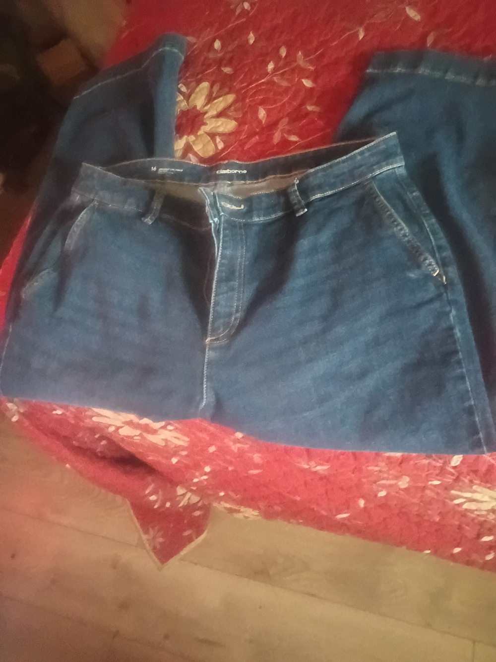 Liz Claiborne Dark Blue Straight-Leg Jeans